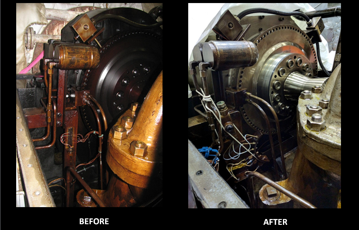 Before and after varnish removal