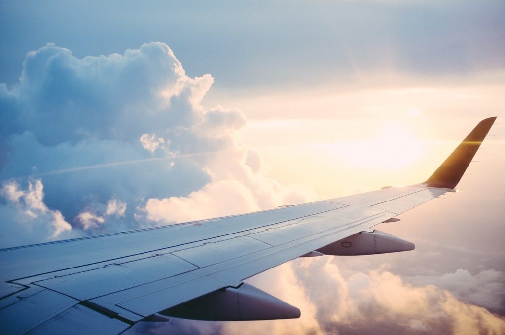 Aircraft wing in flight